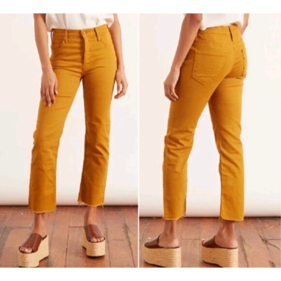 Mother The Tomcat Ankle Fray 26 Buckthorn Born Mustard - Picture 1 of 13